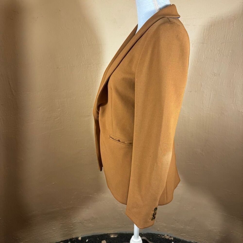J.Crew Camel Wool-Blend Blazer | Polka Dot Lining | Size 2 - Picture 2 of 8